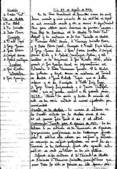 Actes del Ple Municipal, 23/8/1962, Sessió ordinària [Acta]