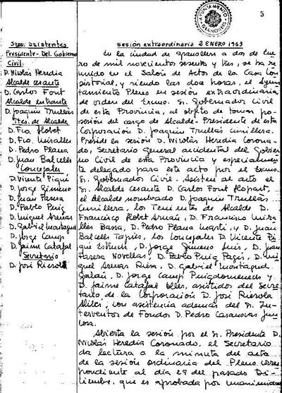 Actes del Ple Municipal, 2/1/1963, Sessió ordinària [Acta]