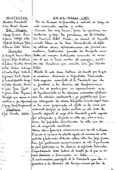 Actes del Ple Municipal, 22/3/1964, Sessió ordinària [Acta]