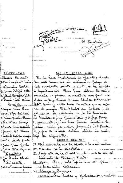 Actes del Ple Municipal, 25/3/1964, Sessió ordinària [Minutes]