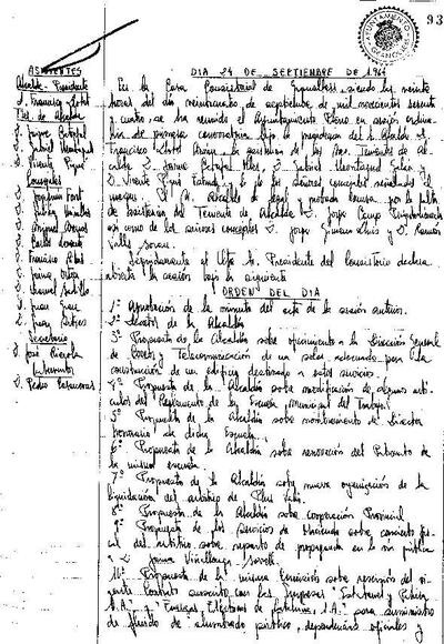 Actes del Ple Municipal, 24/9/1964, Sessió ordinària [Acta]