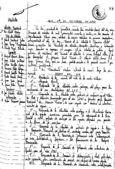 Actes del Ple Municipal, 29/10/1964, Sessió ordinària [Acta]