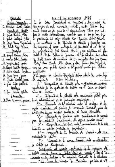 Actes del Ple Municipal, 19/11/1964, Sessió ordinària [Acta]