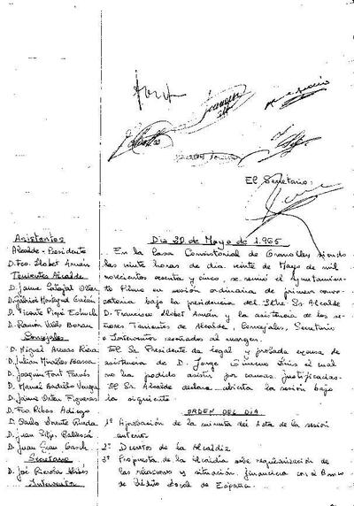 Actes del Ple Municipal, 20/5/1965, Sessió ordinària [Acta]