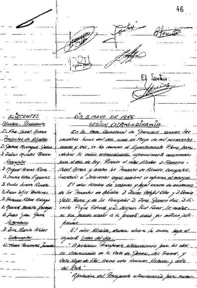 Actes del Ple Municipal, 5/5/1966, Sessió extraordinària [Minutes]