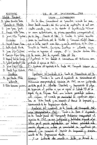 Actes del Ple Municipal, 15/9/1966, Sessió ordinària [Acta]