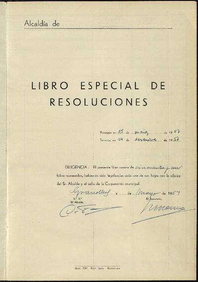 Decrets i Resolucions, 1/5/1957, Diligència [Acta]