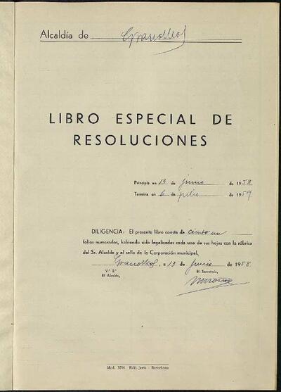 Decrets i Resolucions, 13/6/1958, Diligència [Acta]