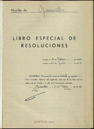 Decrets i Resolucions, 19/2/1964, Diligència [Minutes]