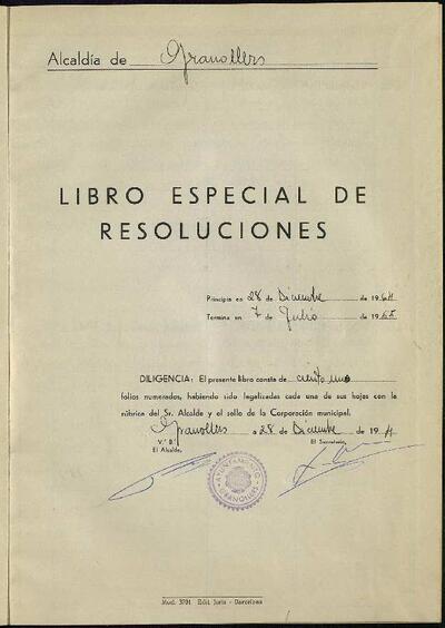 Decrets i Resolucions, 28/12/1964, Diligència [Acta]