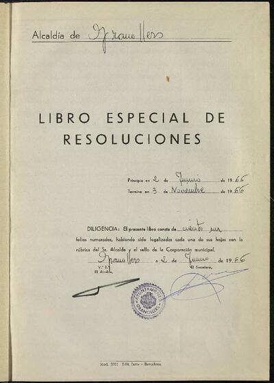 Decrets i Resolucions, 2/6/1966, Diligència [Minutes]