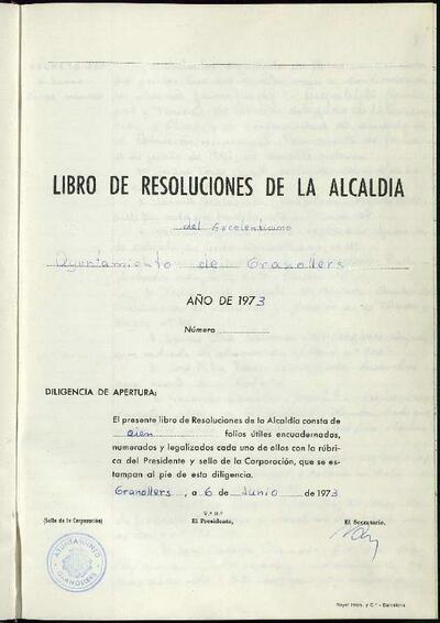 Decrets i Resolucions, 6/6/1973, Diligència [Acta]