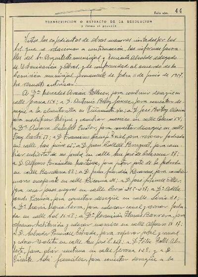 Decrets i Resolucions, 6/12/1957, Sessió ordinària [Acta]