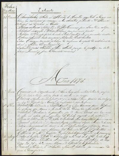 Extractes d'acords del ple, 1/1876, Sessió ordinària [Minutes]
