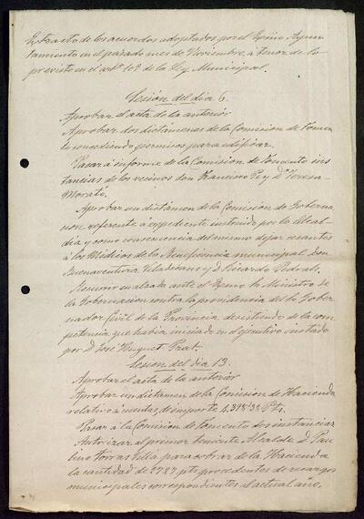 Extractes d'acords del ple, 11/1919, Sessió ordinària [Minutes]