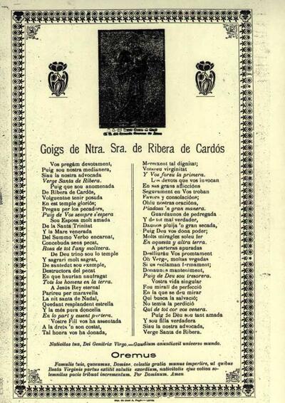 Ribera de Cardós, Goigs de Nostra Senyora de [Documento]
