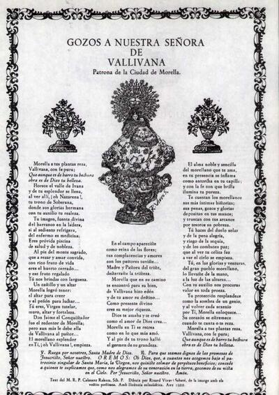 Vallivana, Gozos a Nuestra Señora de [Document]