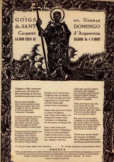 Domingo, Goigs en lloança de Sant [Document]