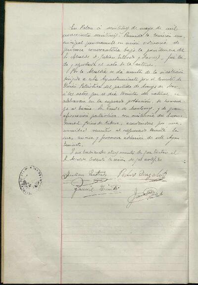 1.1. Òrgans bàsics de govern: Actes de la Comissió Municipal Permanent de Palou, 23/5/1926, Sessió ordinària [Minutes]