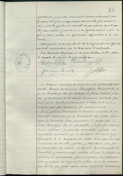 1.1. Òrgans bàsics de govern: Actes de la Comissió Municipal Permanent de Palou, 22/5/1927, Sessió ordinària [Minutes]