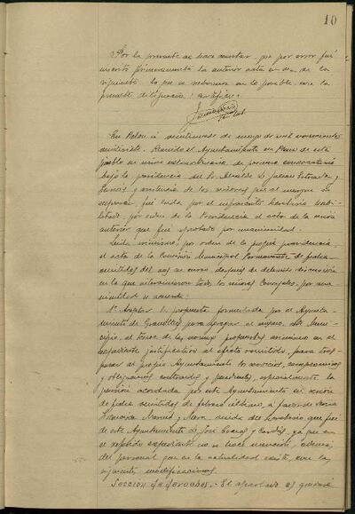 1.1. Òrgans bàsics de govern: Actes del Ple Municipal de Palou, 9/6/1926, Diligència [Minutes]