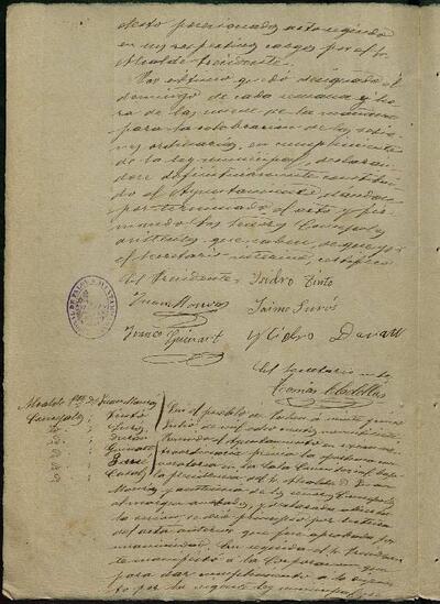 1.1. Òrgans bàsics de govern: Actes del Ple Municipal de Palou, 21/7/1897, Sessió extraordinària [Minutes]