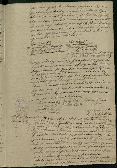 1.1. Òrgans bàsics de govern: Actes del Ple Municipal de Palou, 16/8/1896, Sessió ordinària [Minutes]