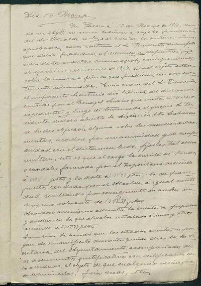1.1. Òrgans bàsics de govern: Actes del Ple Municipal de Palou, 13/3/1910, Sessió ordinària [Minutes]