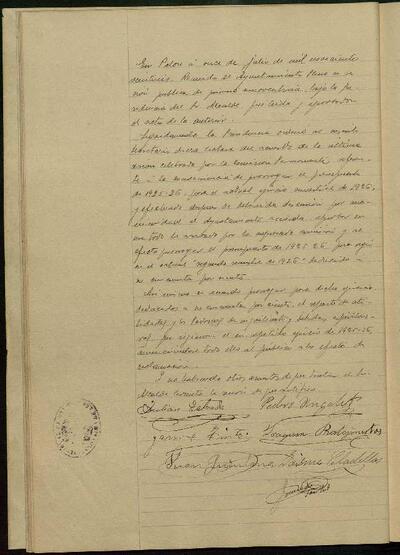 1.1. Òrgans bàsics de govern: Actes del Ple Municipal de Palou, 11/7/1926, Sessió ordinària [Minutes]