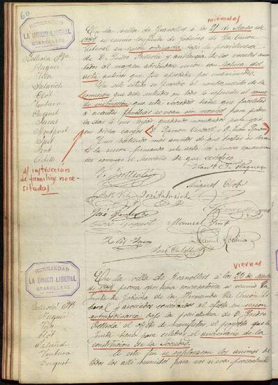 Actes de la Junta de La Unió Liberal, 21/3/1888, Sessió ordinària [Minutes]