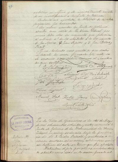 Actes de la Junta de La Unió Liberal, 2/5/1888, Sessió ordinària [Minutes]