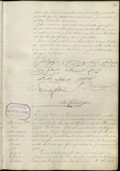 Actes de la Junta de La Unió Liberal, 18/6/1888, Sessió ordinària [Minutes]
