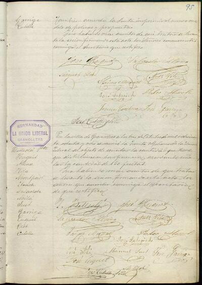 Actes de la Junta de La Unió Liberal, 3/10/1888, Sessió ordinària [Minutes]