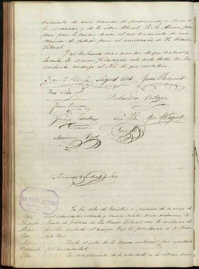 Actes de la Junta de La Unió Liberal, 1/3/1889, Sessió ordinària [Minutes]