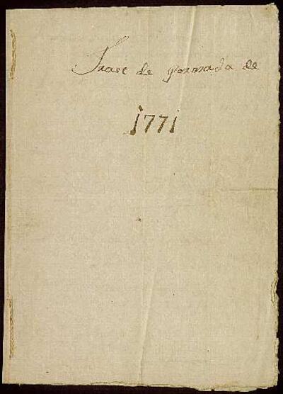 Contribució cobrada pels trasts de la Porxada de l'any 1771.&#13; [Document]