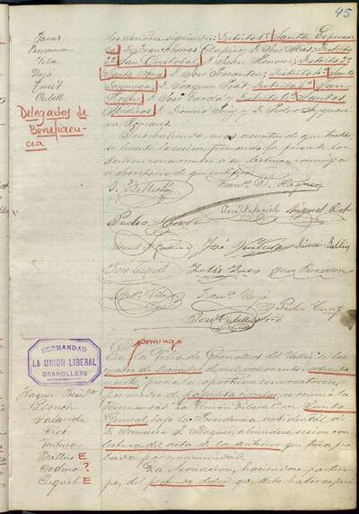 Actes de la Junta de La Unió Liberal, 4/12/1887, Sessió ordinària [Minutes]