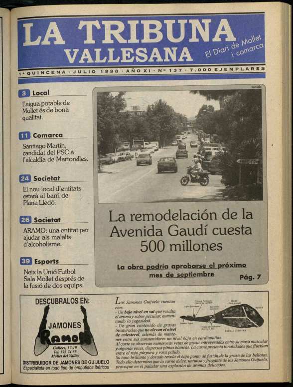 La tribuna vallesana, 1/7/1998 [Issue]