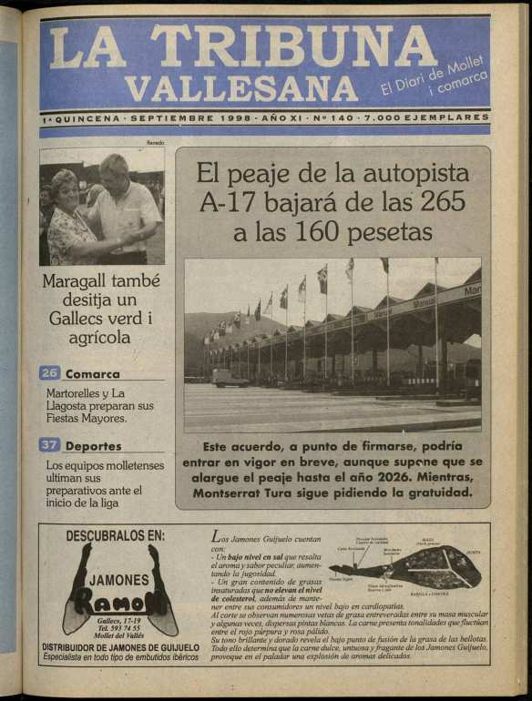 La tribuna vallesana, 1/9/1998 [Issue]