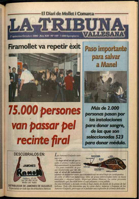 La tribuna vallesana, 2/10/2000 [Ejemplar]