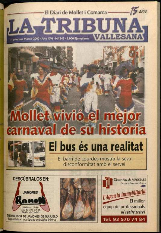 La tribuna vallesana, 1/3/2003 [Issue]