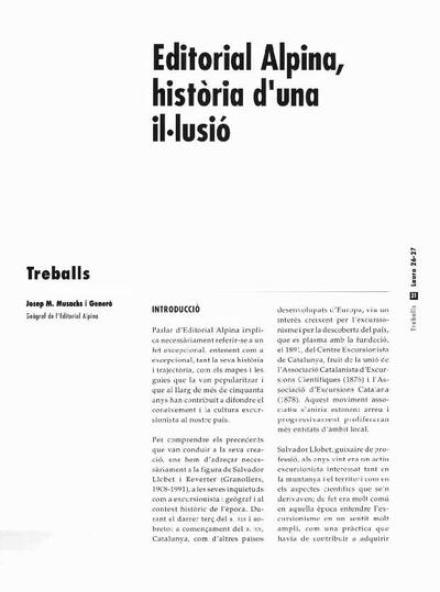 Editorial Alpina, història d'una il·lusió [Artículo]