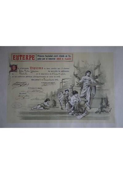 Diplomes de música de la Societat Euterpe a nom de Rita Gibernau [Document]