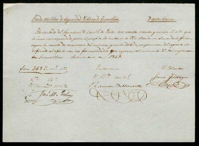 Rebuts de pagament de l'ajuntament de Palou pel servei de la Ronda Militar de Seguridad Pública de Granollers, dels mesos de setembre i octubre de 1848. [Document]