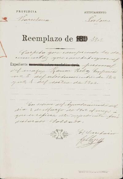 Expedient personal del mosso Ramon Ribas Expósito, de la LLeva de 1902. [Documento]