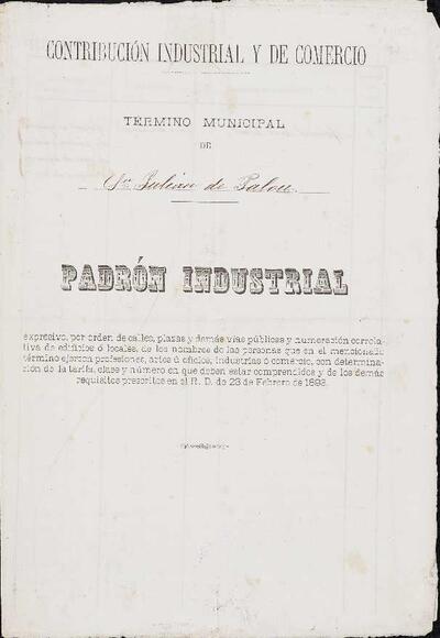 Padró de contribució industrial i de comerç del poble de Palou. [Document]
