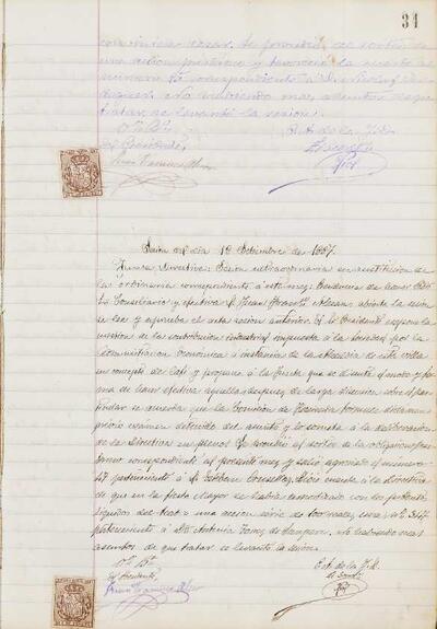 Actes de la Junta , 18/9/1887, Sessió extraordinària [Minutes]