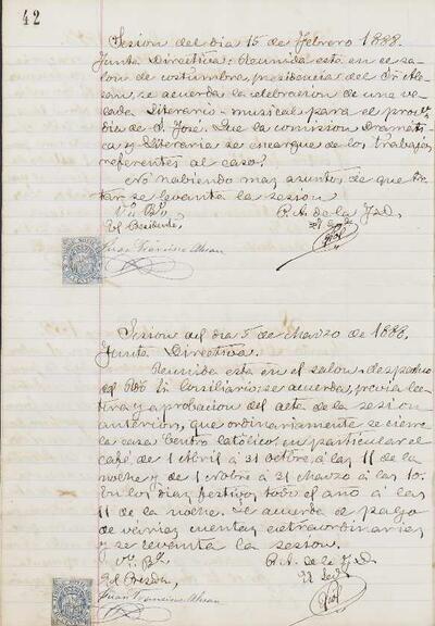 Actes de la Junta , 15/2/1888, Sessió ordinària [Minutes]