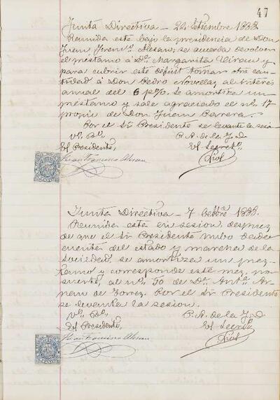 Actes de la Junta , 22/9/1888, Sessió ordinària [Minutes]