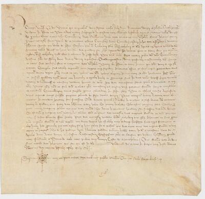 Joana, esposa d'Esteve Poal, declara posseir el mas Brunet, situat a Valldoriolf, per concessió de la cartoixa de Sant Pol de Mar. [Documento]