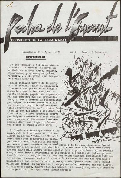 Pedra de l'Encant. Cròniques de la Festa Major, #1, 31/8/1979 [Issue]
